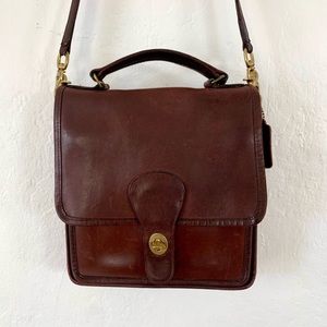Vintage Coach Station Satchel Purse Bag 5130 Chocolate Brown Leather Made in USA